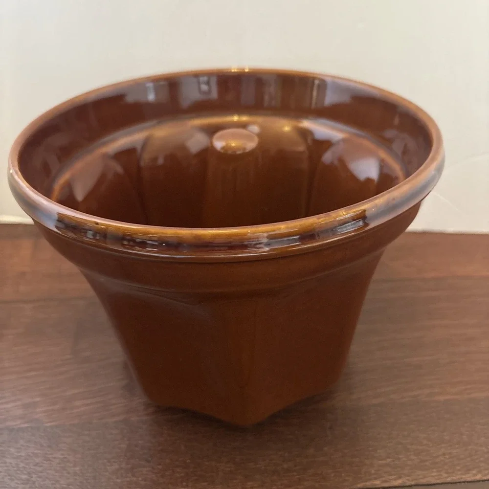 Williams Sonoma Monkey Bread Pan Mold Ceramic Brown Glazed -‎ 8